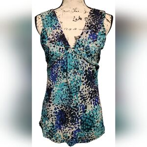 NEW YORK & CO Teal V-Neck Blouse